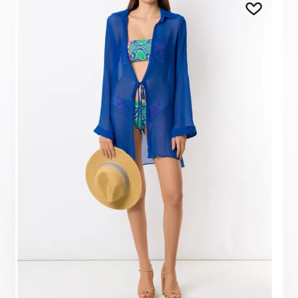 Amir Slama Other - Amir Slama Silk Blue Swim Coverup Size M